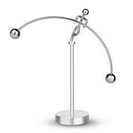 ThinkTop Weightlifter Kinetic Art Balance Steel Balance Physics Eduecational Decoration for Home Office Desk (Silver)