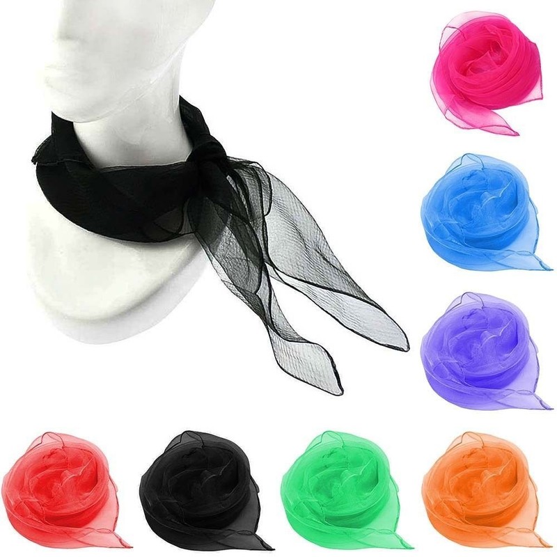 Boolavard Sheer Chiffon Square Scarf in Colours - 50s Style