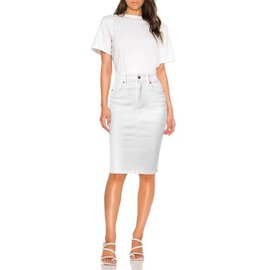 Hybrid & Company Womens Super Comfy Stretch Denim Skirt SK44876X White 22