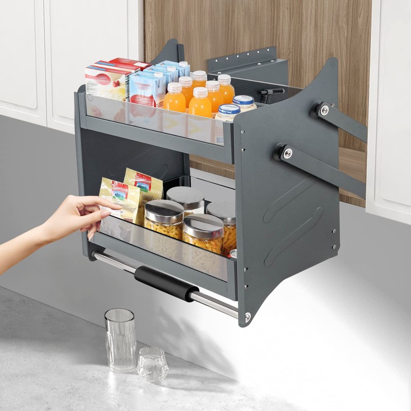 ZERNEIL 24 Inch Pull Down Shelf, Kitchen Pull Down Shelf