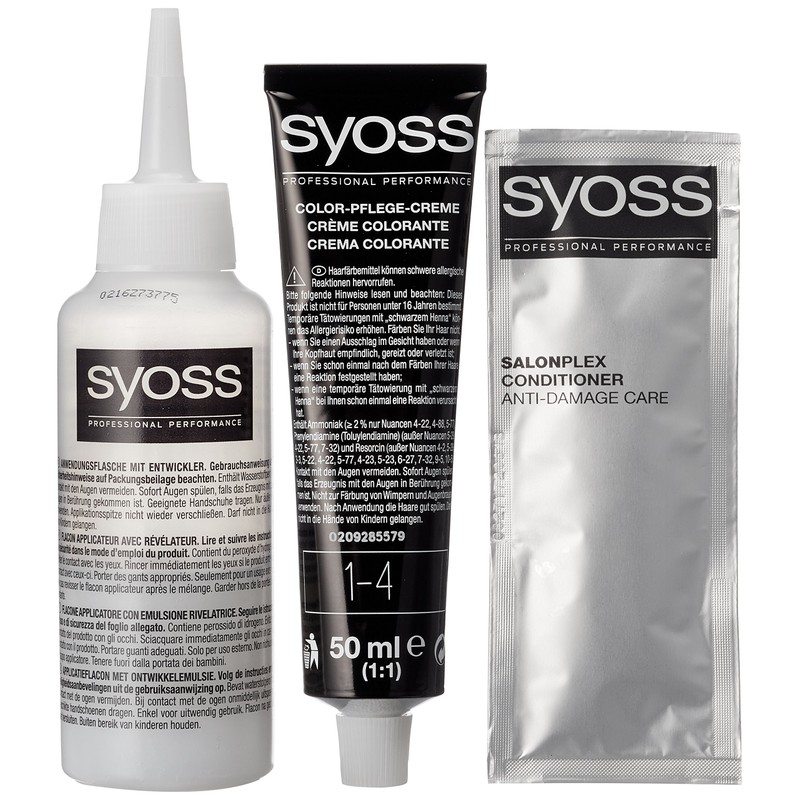 Syoss Hair Colour, 1-4 Blue Black, Pack of 3 (3