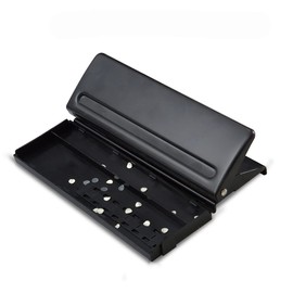 6-Hole Desktop Puncher, A5 Ring Binder Hole Punch Adjustable Spacing for A5 Organiser Ring Binder - Black