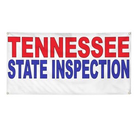 Vinyl Banner Multiple Sizes Tennessee State Inspection Red Blue Business Outdoor Weatherproof Industrial Yard Signs 4 Grommets 24x48Inches