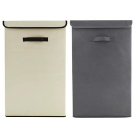 J&V TEXTILES 2-Pack Large Laundry Basket, Waterproof, Freestanding Laundry Hamper, Collapsible Tall Clothes Hamper with Extended Handles for Clothes Toys in the Dorm and Family