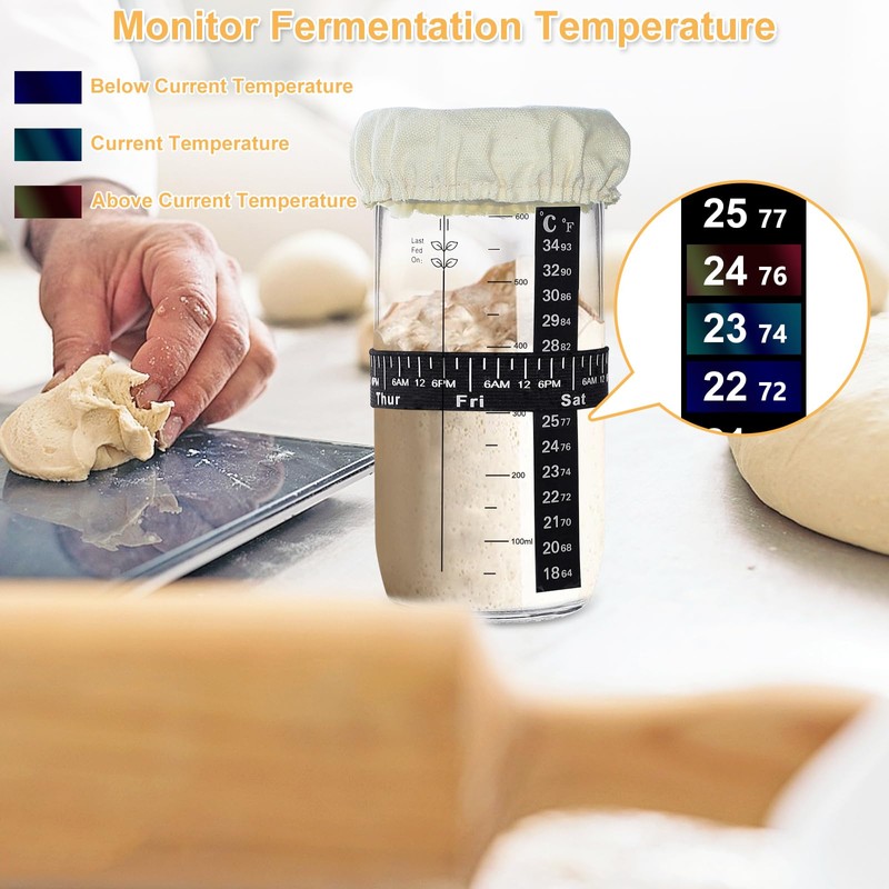 Viceda Sourdough Starter Kit, Sourdough Starter Container with Spatula, Baker