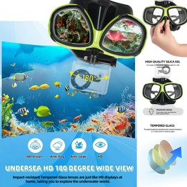 Nearsighted Snorkeling Gear for Adults Youth, Professional Full Dry Top Silicone Snorkel Set, Anti-Fog Scuba Diving Mask with Adjustable Strap (Light Green, -6.0)