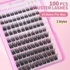 Lash Clusters 100PCS Cluster Lashes Wispy Fluffy D Curl Super