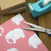 GRAPHICS & MORE White Elephant Pattern Pink Gift Wrap Wrapping