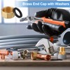 Brass Blanking Nut Cap,4 Pcs Brass End Cap with Washers,