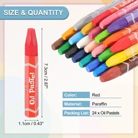 PATIKIL Red Oil Pastels, 24Pcs Soft Oil Crayons Vibrant and Creamy Pastels Stick Art Supplies for Art Painting Drawing Blending Graffiti for Artists Beginners