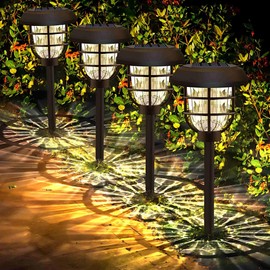 pearlstar Large Solar Pathway Lights Outdoor Waterproof 8 Pack Super Bright Solar Landscape Path Lights for Garden Lawn Walkway Driveway