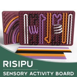 Risipu Sensory Activity Board Two-Tone Press Sensor Activity Board Sensory Activity Board Motor Skills Board for Developing Manual Skills One Sich (Deep Purple)