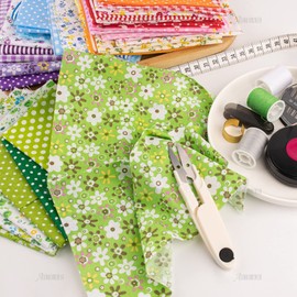 AUEAR, 42 Pack Quilting Fabric 10"X10" Cotton Fat Squares Sheets Printed Floral Supplies for Sewing Patchwork Scrapbooking DIY Craft(6 Colors)