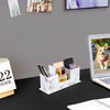 AINAK PU Leather Desk Organiser (4 Compartments) - Pen Holder,