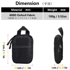 JEELAD Molle Pouches Tactical Pouches EDC Tool Bag Hanging Waist Bag Military Carry Accessory Belt Utility Pouch (Khaki)