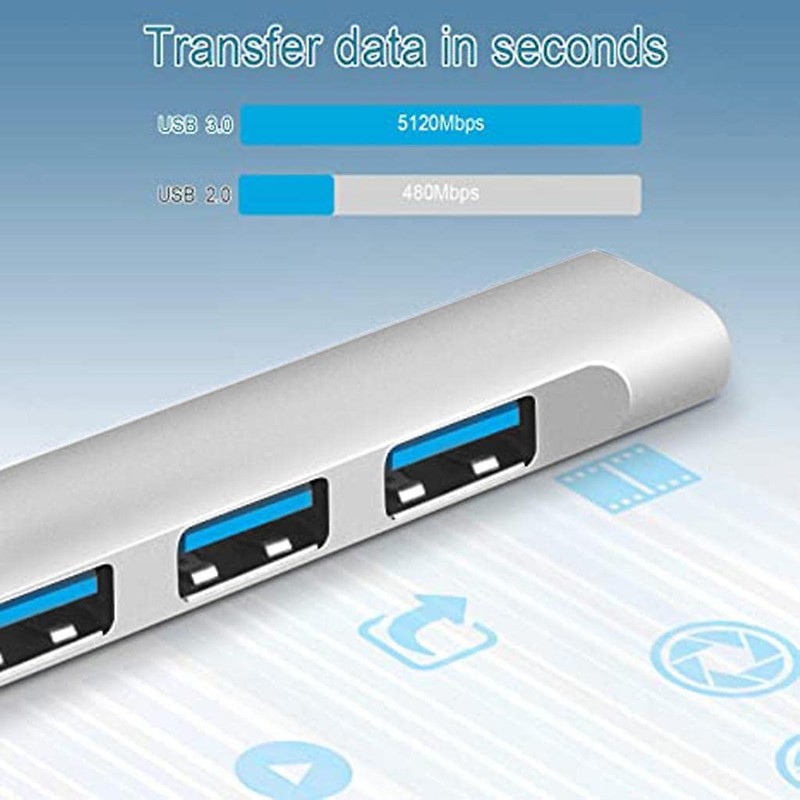 Tec-Digi USB 3.0 Hub Aluminum Alloy 4-Port Adapter, Ultra Slim