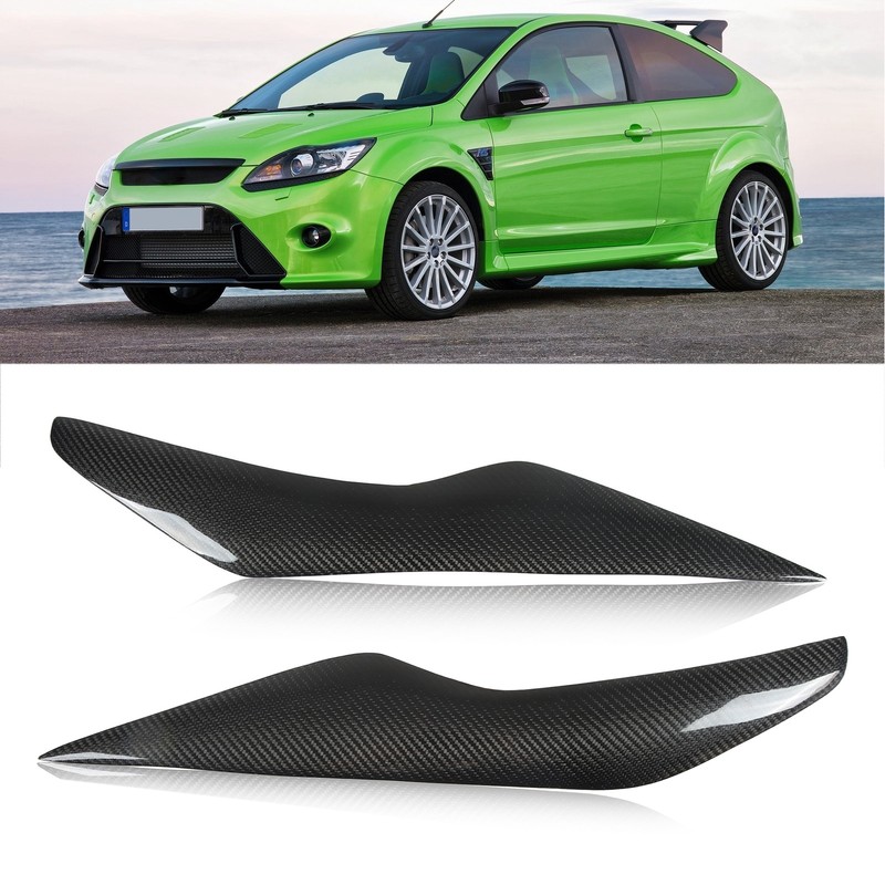 Front Headlight Eyelid Carbon Fiber Headlight Eyebrow Cover Replacement for