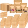 Qilery 320 Kraft Bags with Window Resealable Stand up Paper