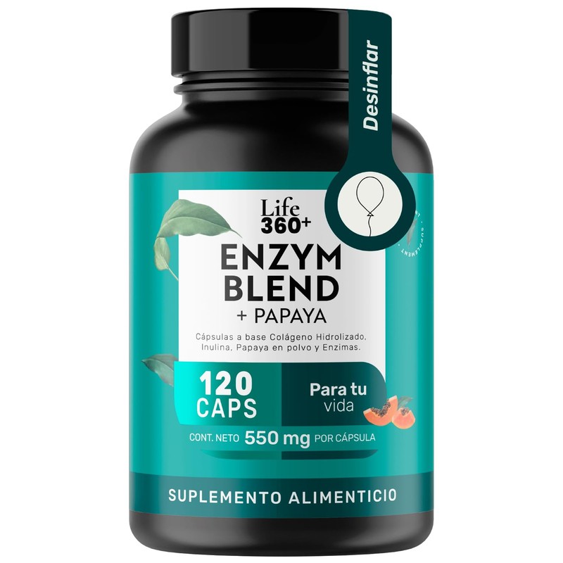LIFE 360+ Enzimas Digestivas + Papaya | 120 cápsulas |