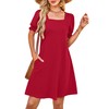 RUMIA Summer Dresses for Women 2025 Casual Cute Square Neck
