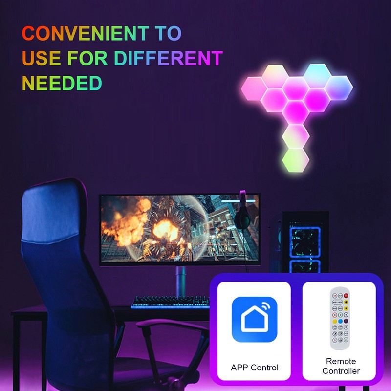 Hexagon LED Wall Light Remote Control Wall Lights for Home