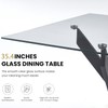 Gnrolaz 36'' Square Glass Dining Table for 2-4, X-Shape Black