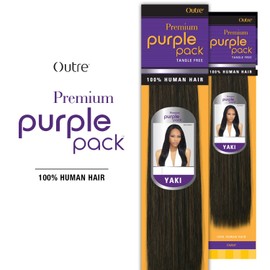 Outre Human Hair Weave Premium Purple Pack Yaki (16 Inch (Pack of 2), 4)
