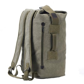 Military Duffel Bag Top Load Double Strap Canvas Backpack Army Travel (upgrade army green small)