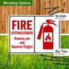 Fire Extinguisher Remove Pin and Squeeze Trigger Sign, 18x24 Inches,