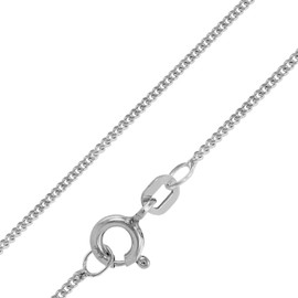 trendor Sturdy Curb Chain Silver 925 Rhodium-Plated 1.4 mm 50446-38 38 cm, Sterling Silver