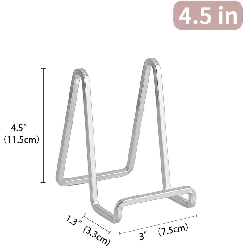 DIDUDIDU Plate Holder Easel Display Stand - 4.5 inch Silver