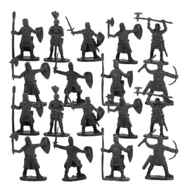 Toyvian Mini Toy Soldiers Figures: 200 Pcs Plastic Army Men - 1 inches Medieval Knight Warrior Soldiers Figurines Set