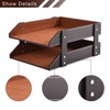 XNONE Leather Desk Organizer,2-Tier Stackable Letter Tray Holder,Office Supplies Desktop