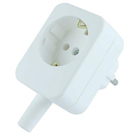 Xenterio Protective Contact Adapter Plug with Cable Junction for Additional Consumers, 16 A/230 V~, Colour: White