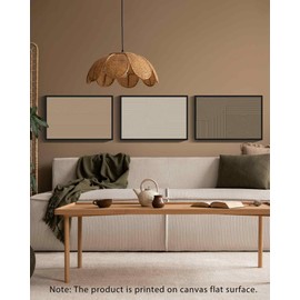 PHOPAGO 16x24in Large Minimalist Abstract Framed Wall Art Modern Boho Neutral Line Wall Decor Geometric Artwork Bedroom Living Room Black Framed