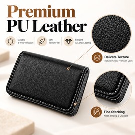 PU Leather Card Holder for Business & Credit Cards – Slim Magnetic Closure Case for Pocket, Office & Daily Carry