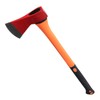 Chopping Axe: 33.5” Hatchet Axe with Shock Absorbing Fiberglass Handle