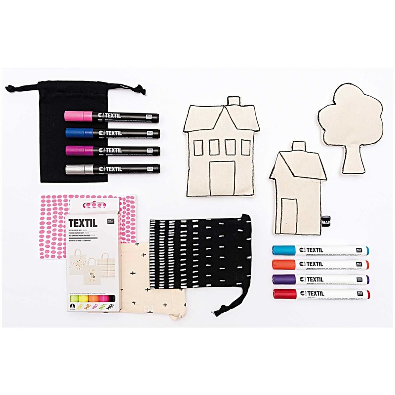 Rico Design Textile Pens Neon Pack of 5 - Water-based