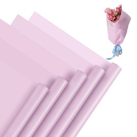 HEDOS Flower Bouquet Wrapping Paper - 20 Sheets Waterproof Korean Light Purple Floral Wrapping Paper for Bouquet, Money Bouquet Supplies for Graduation Wedding Birthday Gift Packaging (Light Purple)