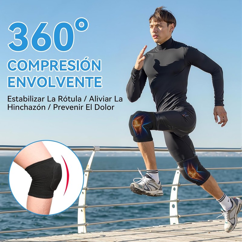 2PCS Rodilleras Deportivas, Rodilleras Para Con Esponja Engrosada