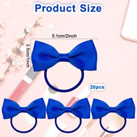 Bliceon 20 Pcs Blue Hair Accessories Set - Girls' Bobbles, Bows, School Bands, Blue Ribbon Headbands, Clips, Elastic Hairbands, and Braids - for Kids and Women