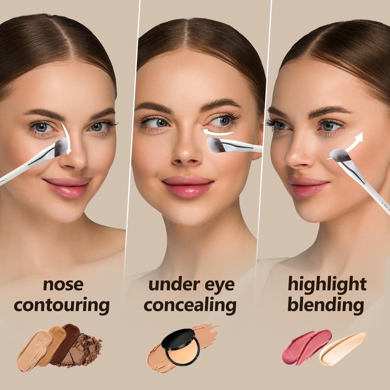 Albeaut Concealer Makeup Brushes 2 PCS Angled Brushes for Liquid,