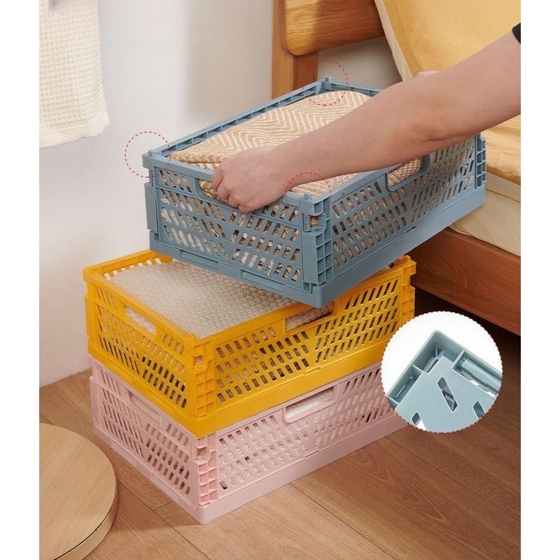 EURXLQ Pack of 4 Folding Boxes, White, 15 x 10