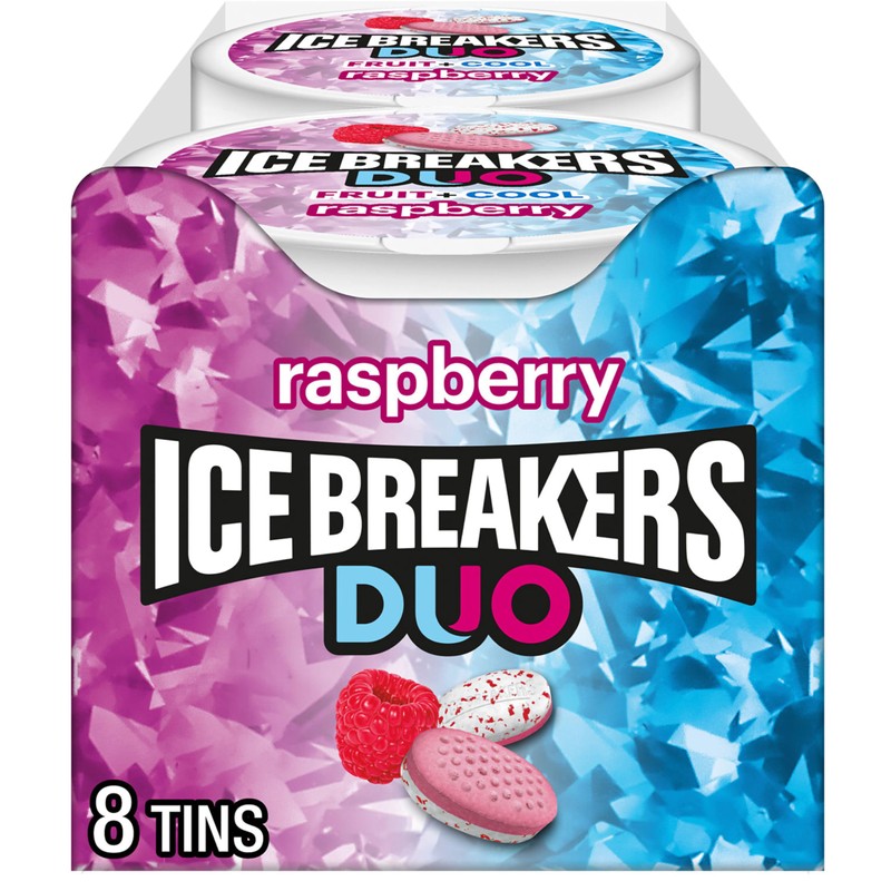 ICE BREAKERS Duo Fruit Plus Cool Raspberry Flavored Sugar Free