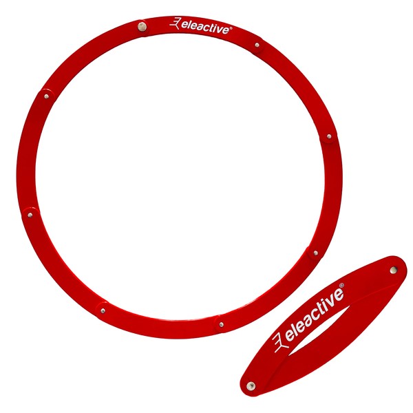Eleactive® Cercle de pétanque Pliable Rouge Fabriqué en France Homologué pour la compétition par la F.I.P.J.P.