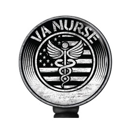 VA Veterans Affairs Nurse Badge Reel - VA Nurse ID Holder - Armed Forces Nurse Gift - Retractable Military Nurse Badge Reel (Alligator-clip Swivel Back) - Unique VA Hospital Nursing Accessory