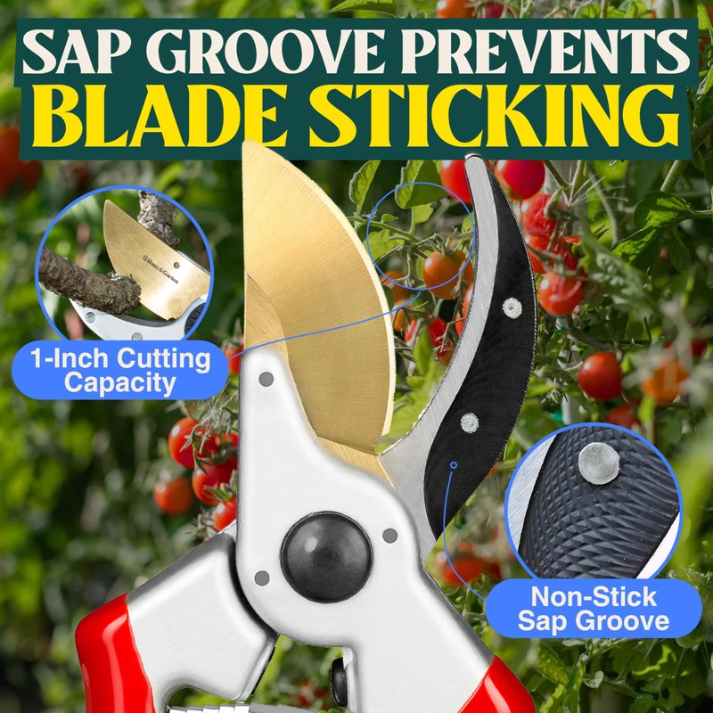 Haus & Garten ClassicPRO 8.5" Professional Premium Titanium Bypass Pruning