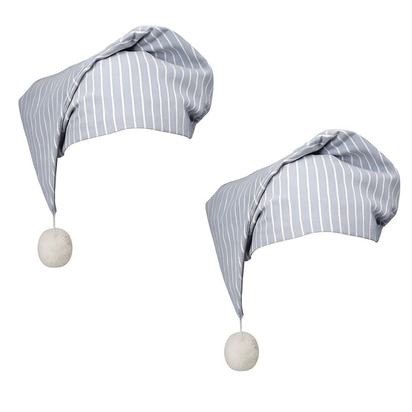 Eurzom 2 Pcs Men's Night Cap Striped Pajama Hat Adjustable