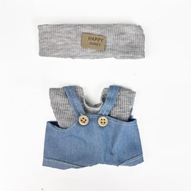 17cm Doll Clothes(NO Doll), Cute Dolls Outfit Accessories with Hat + Sweater + Suspenders Pants, Small Kawaii Clothes Set for Dolls(Style 5)