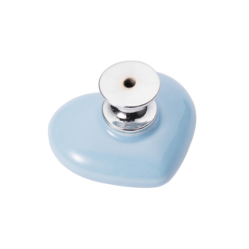 NAKUPENDA 4 x Heart-shaped Ceramic Knobs, Drawer Knob, Ceramic Handle,